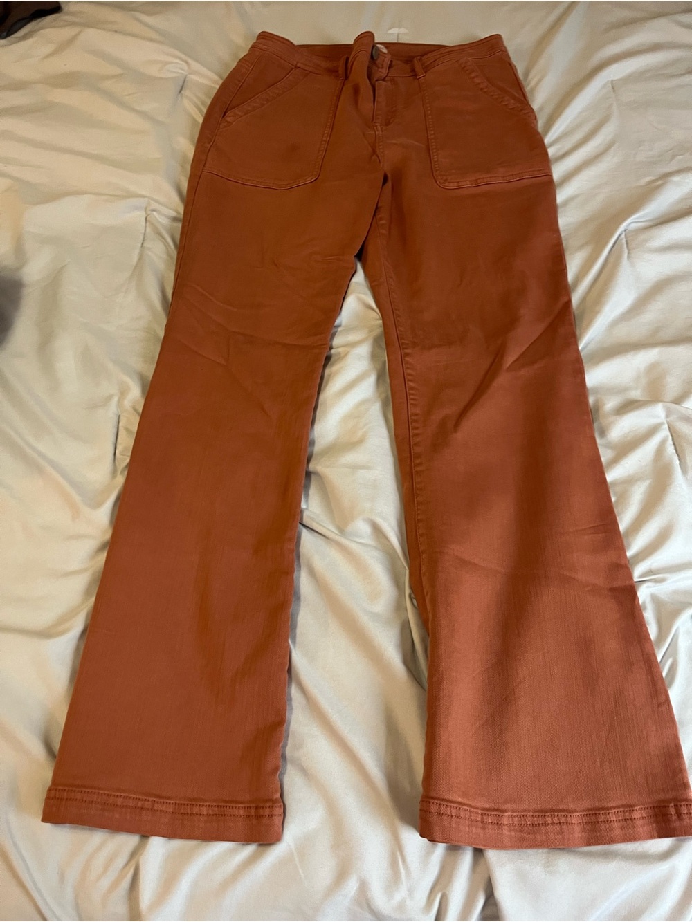 Knox Rose Flare Jeans in Rust Orange